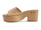 Prinia leather platform heel sandal in beach - side shot