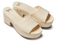 Prinia leather platform heel sandal in eggshell - angle shot