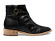 Quail leather boots in black - product side shot with zipper