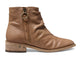 Quail leather boot in saddle - product side shot with zipper