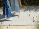 Women wearing Sandpiper sneakers in leopard and white with jeans