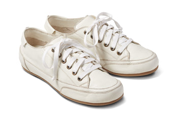 Sandpiper leather sneakers in white - product angle shot