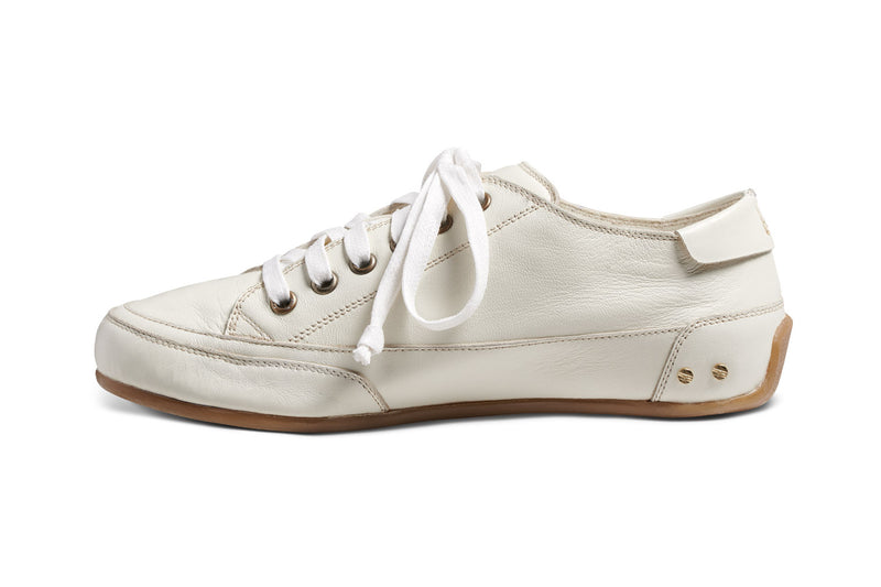 Sandpiper leather sneakers in white - product side shot