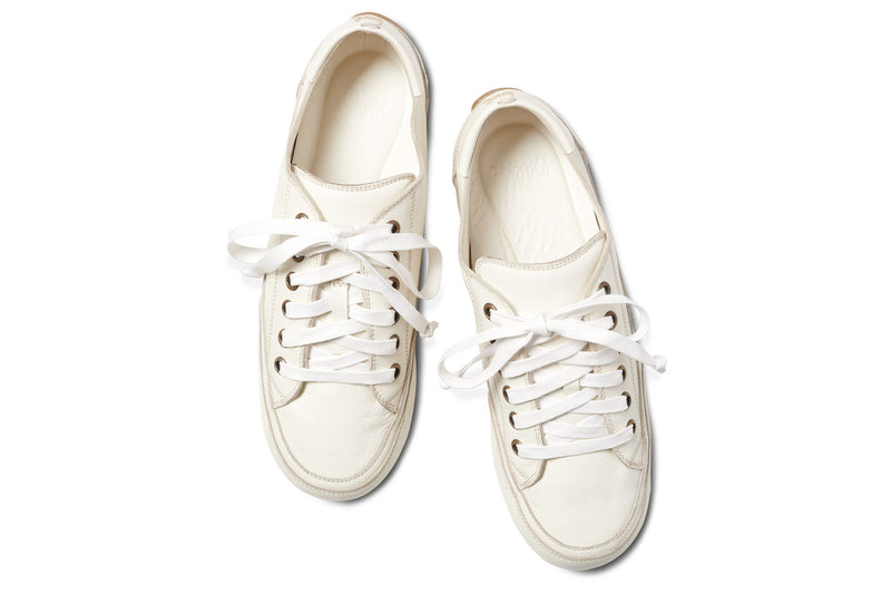 Sandpiper leather sneakers in white - product top shot