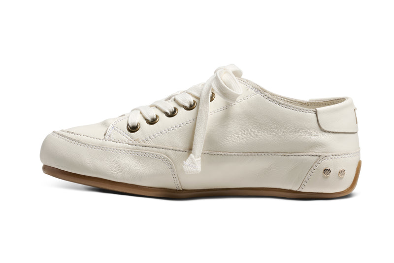 Sandpiper leather sneakers in white - product side shot