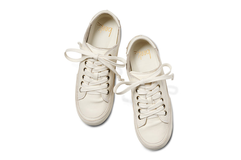 Sandpiper leather sneakers in white - product top shot