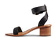 Sapphire block heel sandal in black - side shot