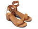 Sapphire block heel sandal in honey - angle shot