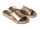 Starling leather slide sandal in bronze - product angle shot