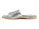 Starling leather slide sandal in silver - product side shot