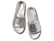 Starling leather slide sandal in silver - product top shot