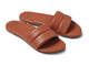 Sugarbird leather slide sandal in tan - angle shot