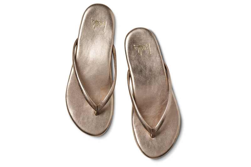 Sunbeam leather flip flop sandal in bronze - product top shot