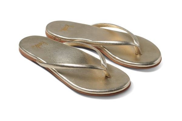 Women's leather flip flop flat sandals - CC577