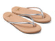 Sunbeam leather flip flop sandal in silver/beach - angle shot