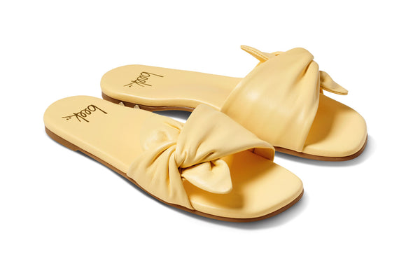 Sweetbird leather slide sandal in glow - product angle shot