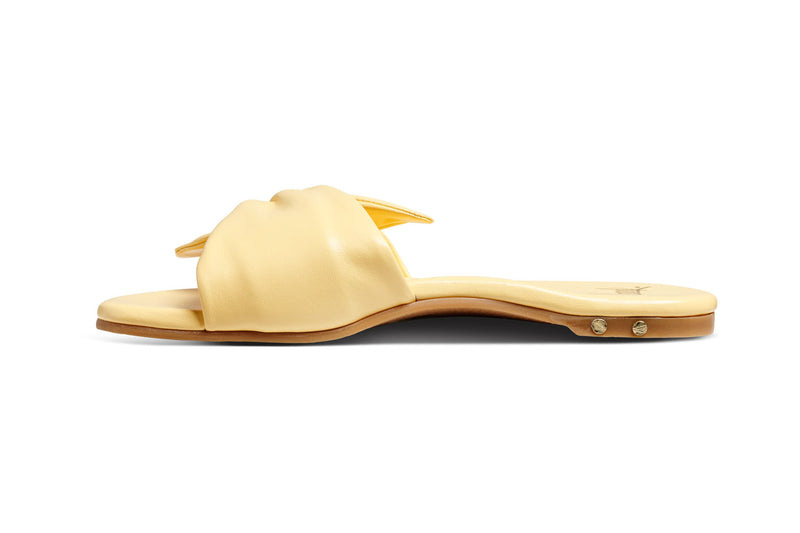 Sweetbird leather slide sandal in glow - product side shot