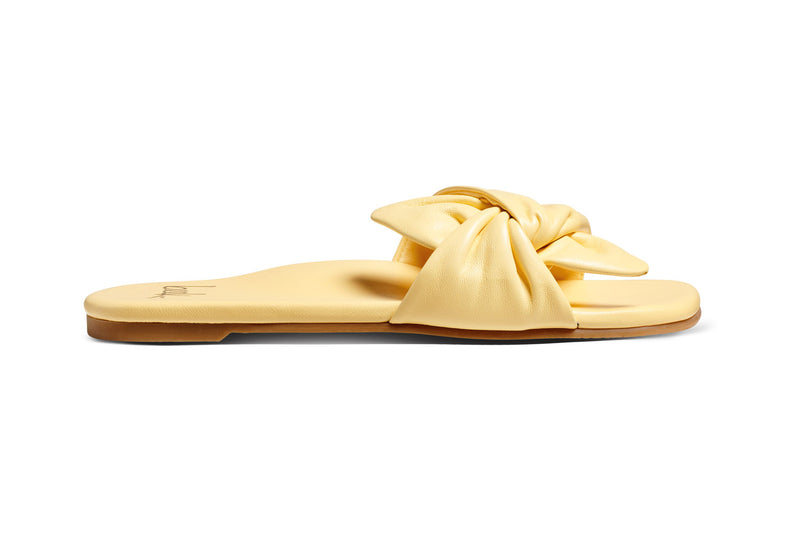 Sweetbird leather slide sandal in glow - product outer side shot