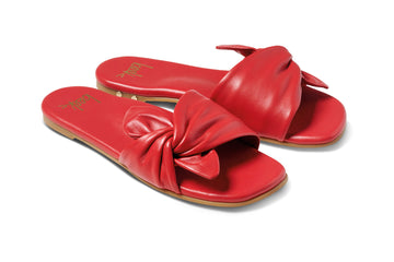 Sweetbird leather slide sandal in lipstick - product angle shot