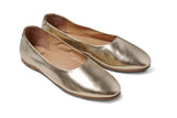 Swiftlet leather ballet shoes in gold - product angle shot