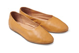 Swiftlet leather ballet slipper in honey - angle shot