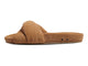 Tesia suede slide sandal in almond - side shot