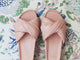 Tesia leather slide sandal in blush