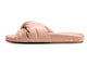 Tesia leather slide sandal in blush - product side shot