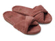 Tesia suede slide sandal in fig - angle shot