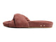 Tesia suede slide sandal in fig - side shot