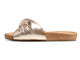 Tesia leather slide sandal in gold/beach - product side shot