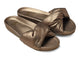 Tesia leather slide sandal in mocha - angle shot