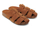 Tody suede slide sandal in chestnut - angle shot