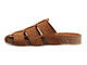 Tody suede slide sandal in chestnut - side shot