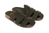 Tody suede slide sandal in moss - angle shot