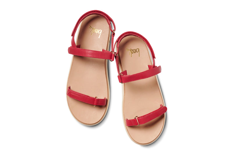 Tyto leather sandal in lipstick - product top shot