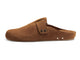 Vulture suede mules in chestnut - product side shot