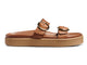 Warbler leather slide sandal in tan - product outer side shot