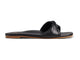 Whipbird leather slide sandal in black - side shot