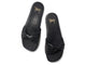 Whipbird leather slide sandal in black - top shot