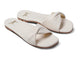 Whipbird leather slide sandal in eggshell - angle shot