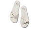 Whipbird leather slide sandal in eggshell - top shot