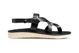 Wigeon back strap leather toe-ring sandal in black - side shot