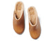 Woodpecker Shearling clogs in saddle - product top shot