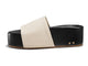 Albatross platform sandal - eggshell/black - side shot