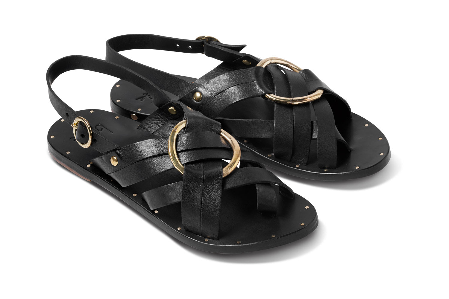 CROSSBILL Black Back Strap Sandals | beek