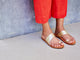 Finch toe ring sandal - platinum/honey - on model shot