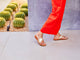 Finch toe ring sandal - platinum/honey - on model shot