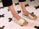 Gallito slide sandal - platinum - on model shot