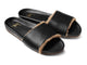 Gallito Shearling slide sandal - black - angle shot